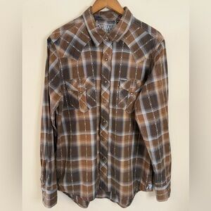 Southern Thread western embroidered cowboy rodeo shirt SZ LG